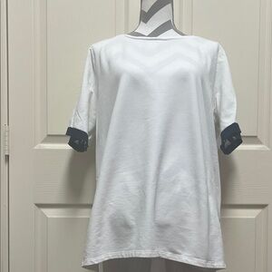 Crown & Ivy White Tee with Black Accents